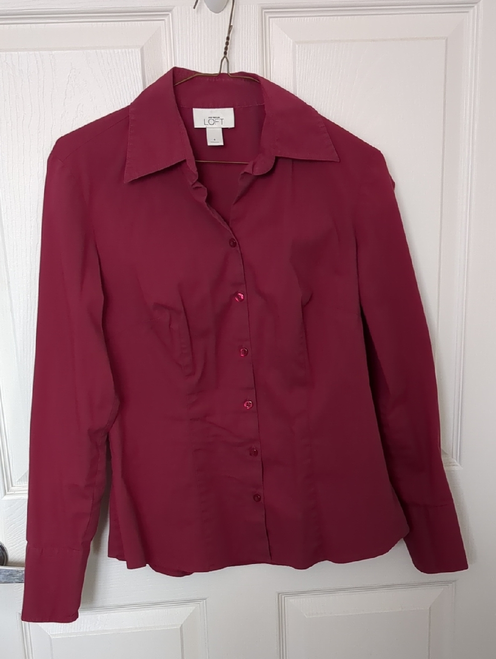 LOFT Women's Button-Down Shirt in Deep Berry